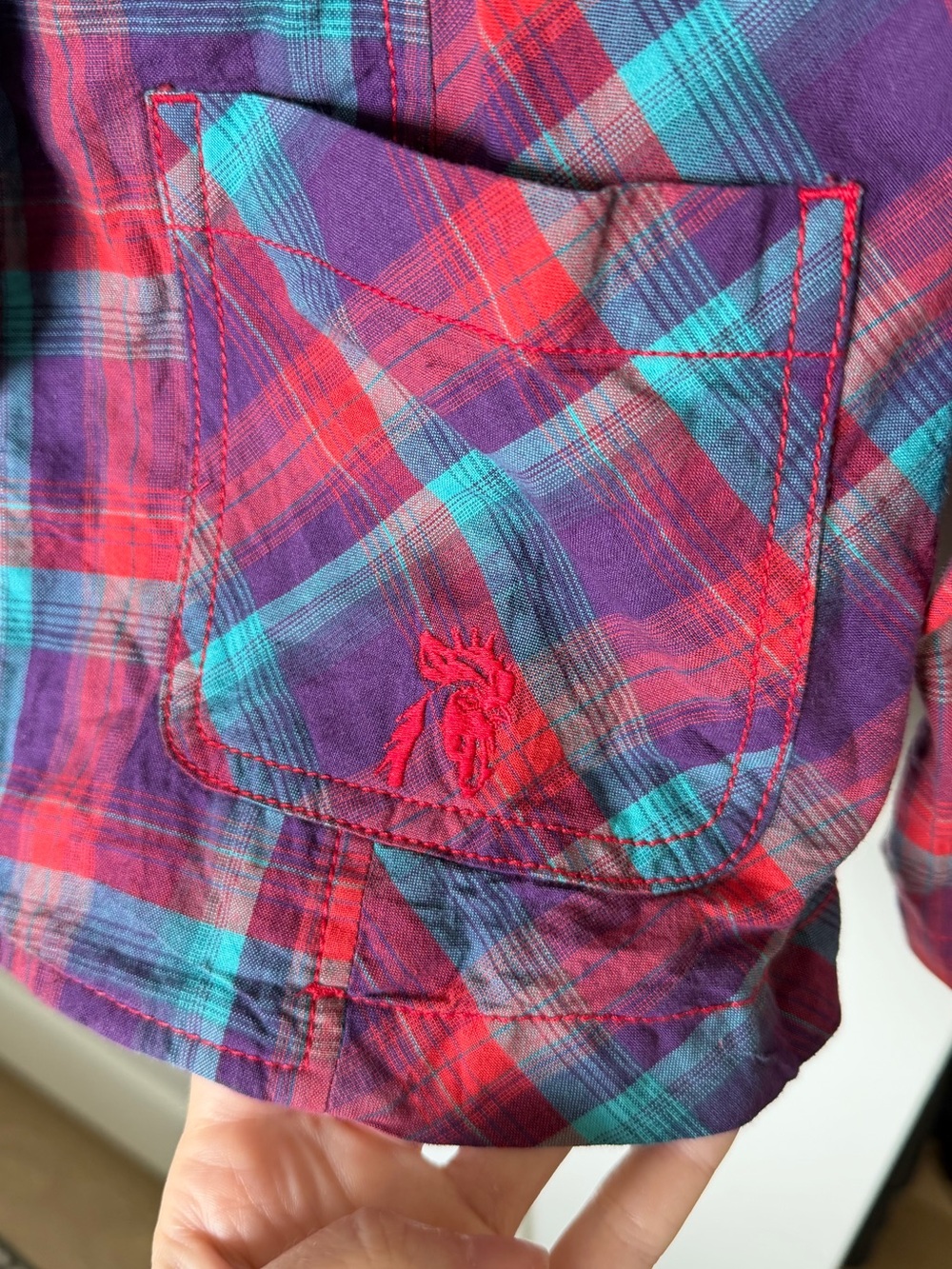 Southern Thread Ruffle Collar Plaid Shirt - Picture 9 of 12